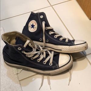 Navy converse high tops
